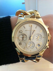 Michael Kors Runway Twist Gold Dial Gold Steel Strap Watch for Women - MK3131