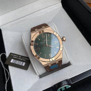 Maurice Lacroix Aikon Automatic Green Dial Brown Leather Strap Watch For Men - AI6008-BRZ0B-630-M