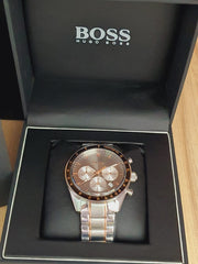 Hugo Boss Trophy Chronograph Grey Dial Two Tone Steel Strap Watch for Men - 1513634