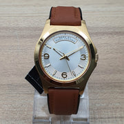 Marc Jacobs Baby Dave White Dial Brown Leather Strap Watch for Women - MBM1261