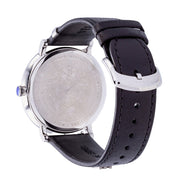 Versace V-Circle Black Manifesto Courage Quartz Silver Dial Black Leather Strap Watch for Men - VBQ080017