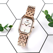 Emporio Armani Giola White Mother of Pearl Dial Rose Gold Steel Strap Watch For Women - AR11147