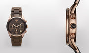 Emporio Armani Sportivo Chronograph Brown Dial Brown Silicone Strap Watch For Men - AR5891