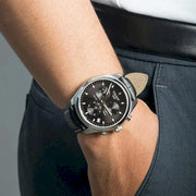 Tissot PR 100 Chronograph Black Dial Black Leather Strap Watch For Men - T101.417.16.051.00
