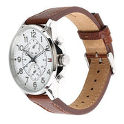 Tommy Hilfiger Dean Quartz Multifunction White Dial Brown Leather Strap Watch for Men - 1791274