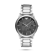 Emporio Armani Classic Quartz Grey Dial Silver Steel Strap Watch For Men - AR11134