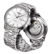 Tissot Automatics III Day Date White Dial Silver Steel Strap Watch For Men - T065.430.11.031.00