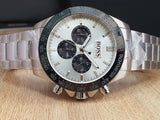 Hugo Boss Ikon Chronograph Silver Dial Silver Steel Strap Watch for Men - 1512964