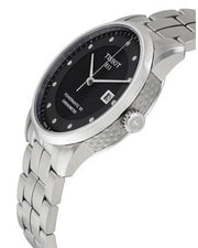 Tissot T Classic Luxury Powermatic 80 Black Dial Silver Steel Strap Watch For Men - T086.408.11.056.00