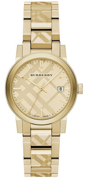 Burberry The City Gold Dial Gold Steel Strap Watch for Women - BU9145