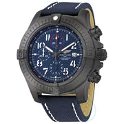 Breitling Super Avenger Chronograph 48 Night Mission Blue Dial Blue Leather Strap Watch for Men - V13375101C1X2