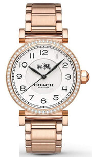 Coach Madison White Dial Rose Gold Steel Strap Watch for Women - 14502398