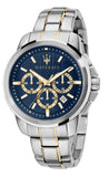 Maserati Successo Chronograph Quartz Blue Dial Silver Steel Strap Watch For Men - R8873621016