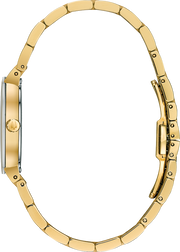 Bulova Phantom White Dial with Swarovski Baguettes Rose Gold Steel Strap Watch for Women - 98L268