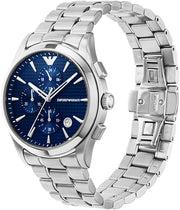 Emporio Armani Renato Chronograph Blue Dial Silver Steel Strap Watch For Men - AR11528