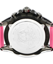 Versace Icon Active Chronograph Black Dial Pink Rubber Strap Watch For Men - VEZ700221