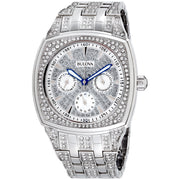 Bulova Crystal Collection Phantom Silver Dial Silver Steel Strap Watch for Men - 96C002