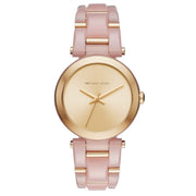 Michael Kors Delray Rose Gold Dial Pink Steel Strap Watch for Women - MK4316
