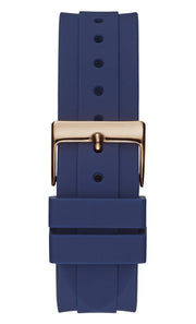 Guess Eclipse White Dial Blue Rubber Strap Watch for Women - GW0315L2