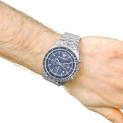 Emporio Armani Sportivo Chronograph Blue Dial Silver Steel Strap Watch For Men - AR6072