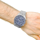 Emporio Armani Sportivo Chronograph Blue Dial Silver Steel Strap Watch For Men - AR6072