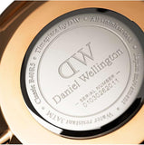 Daniel Wellington Classic Sheffield White Dial Black Leather Strap Watch for Women - DW00100036