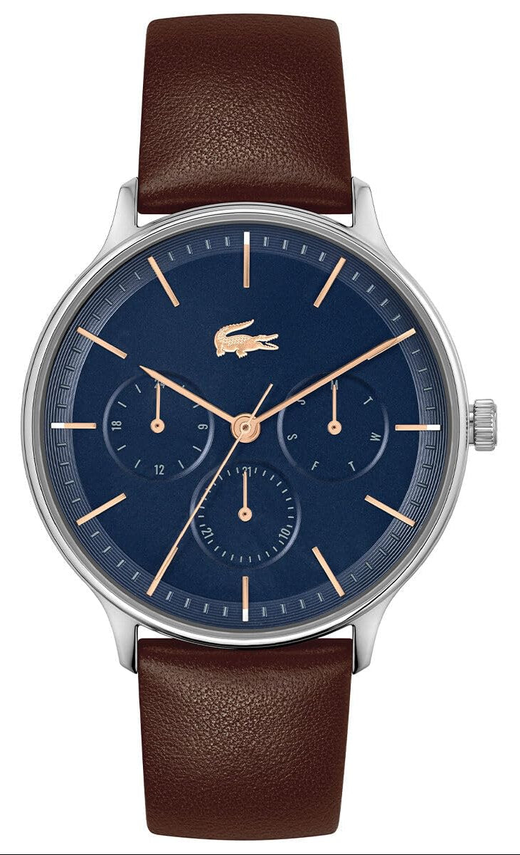 Lacoste Club Blue Dial Brown Leather Strap Watch for Men - 2011227
