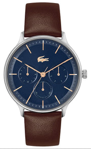Lacoste Club Blue Dial Brown Leather Strap Watch for Men - 2011227