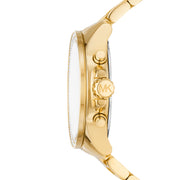 Michael Kors Wren Chronograph Gold Dial Gold Steel Strap Watch for Women - MK7428