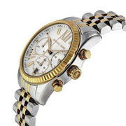 Michael Kors Lexington Chronograph Silver Dial Two Tone Steel Strap Watch for Women - MK5955