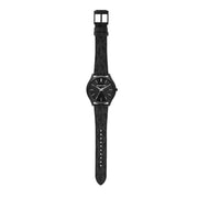 Michael Kors Slim Runway Black Dial Black Leather Strap Watch For Men - MK8908