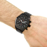 Hugo Boss Aero Chronograph Black Dial Black Steel Strap Watch for Men - 1513771