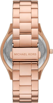 Michael Kors Slim Runway Analog Rose Gold Dial Rose Gold Steel Strap Watch For Women - MK4733