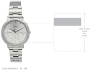Hugo Boss Prima Chronograph Silver Dial Silver Steel Strap Watch for Women - 1502570