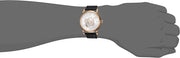 Emporio Armani Luigi Automatic Skeleton Silver Dial Black Leather Strap Watch For Men - AR60013