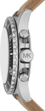 Michael Kors Everest Analog White Dial Brown Leather Strap Watch For Men - MK9092