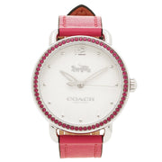 Coach Delancey White Dial Red Leather Strap Watch for Women - 14502879
