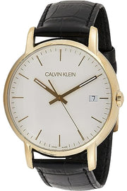 Calvin Klein City Silver Dial Black Leather Strap Watch for Men - K2G21520