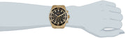 Guess Chaser Chronograph Black Dial Gold Steel Strap Watch for Men - W0170G2