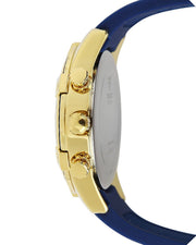 Guess Catalina Blue Gold Tone Blue Silicone Strap Watch For Women - W0562L2