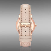 Burberry The City Diamonds Gold Dial Beige Leather Strap Watch for Women - BU9131