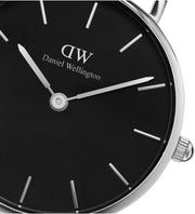 Daniel Wellington Classic Petite York Black Dial Brown Leather Strap Watch For Women - DW00100238