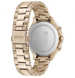Hugo Boss Hera Chronograph Blue Dial Gold Steel Strap Watch for Women - 1502566