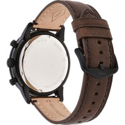 Fossil Grant Chronograph White Dial Brown Leather Strap Watch for Men - FS5344