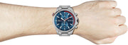 Hugo Boss Globetrotter Chronograph Blue Dial Silver Steel Strap Watch for Men - 1513823