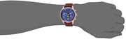Hugo Boss Grand Prix Chronograph Blue Dial Brown Leather Strap Watch for Men - 1513604
