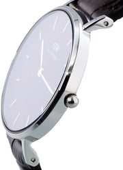Daniel Wellington Classic Petite York Black Dial Brown Leather Strap Watch For Women - DW00100182