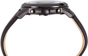 Fossil Grant Chronograph Black Dial Black Leather Strap Watch for Men - FS5132