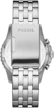 Fossil FB-01 Chronograph Black Dial Silver Steel Strap Watch for Men - FS5827