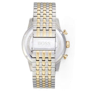 Hugo Boss Navigator Chronograph White Dial Two Tone Steel Strap Watch for Men - 1513499